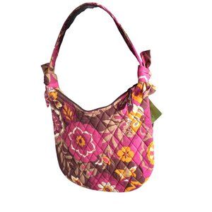 Vera Bradley Olivia Carnaby Quilted Shoulder Bag Pink Brown NEW